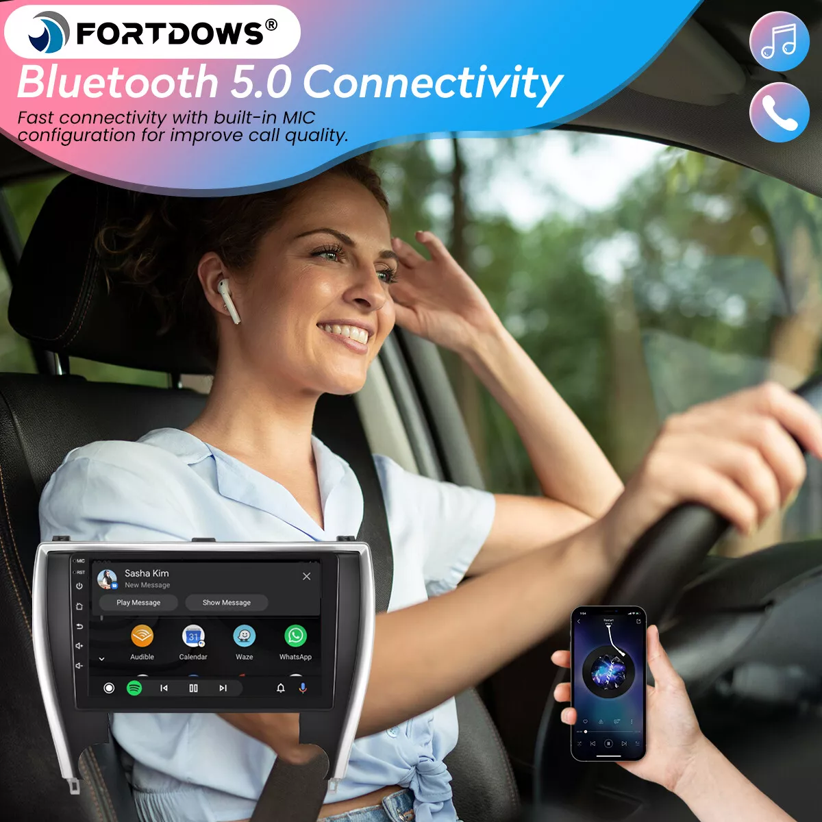 For 2015-2017 Toyota Camry Radio Car Carplay Android GPS Navigation 2+32GB