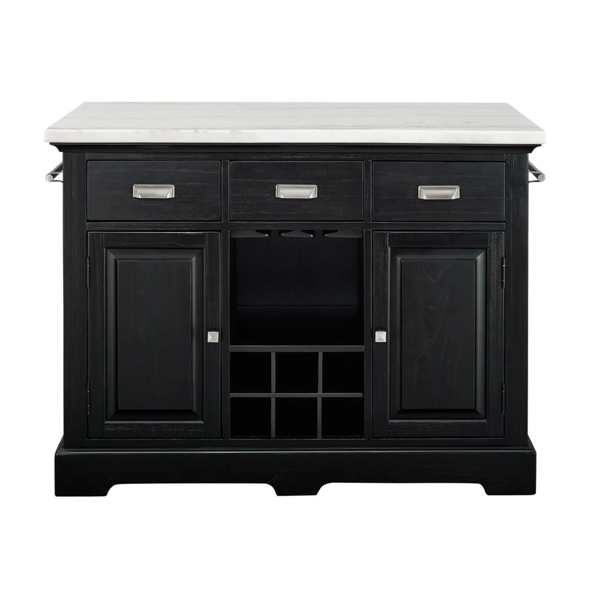 Steve Silver Aspen Ebony Finished Wood Kitchen Island