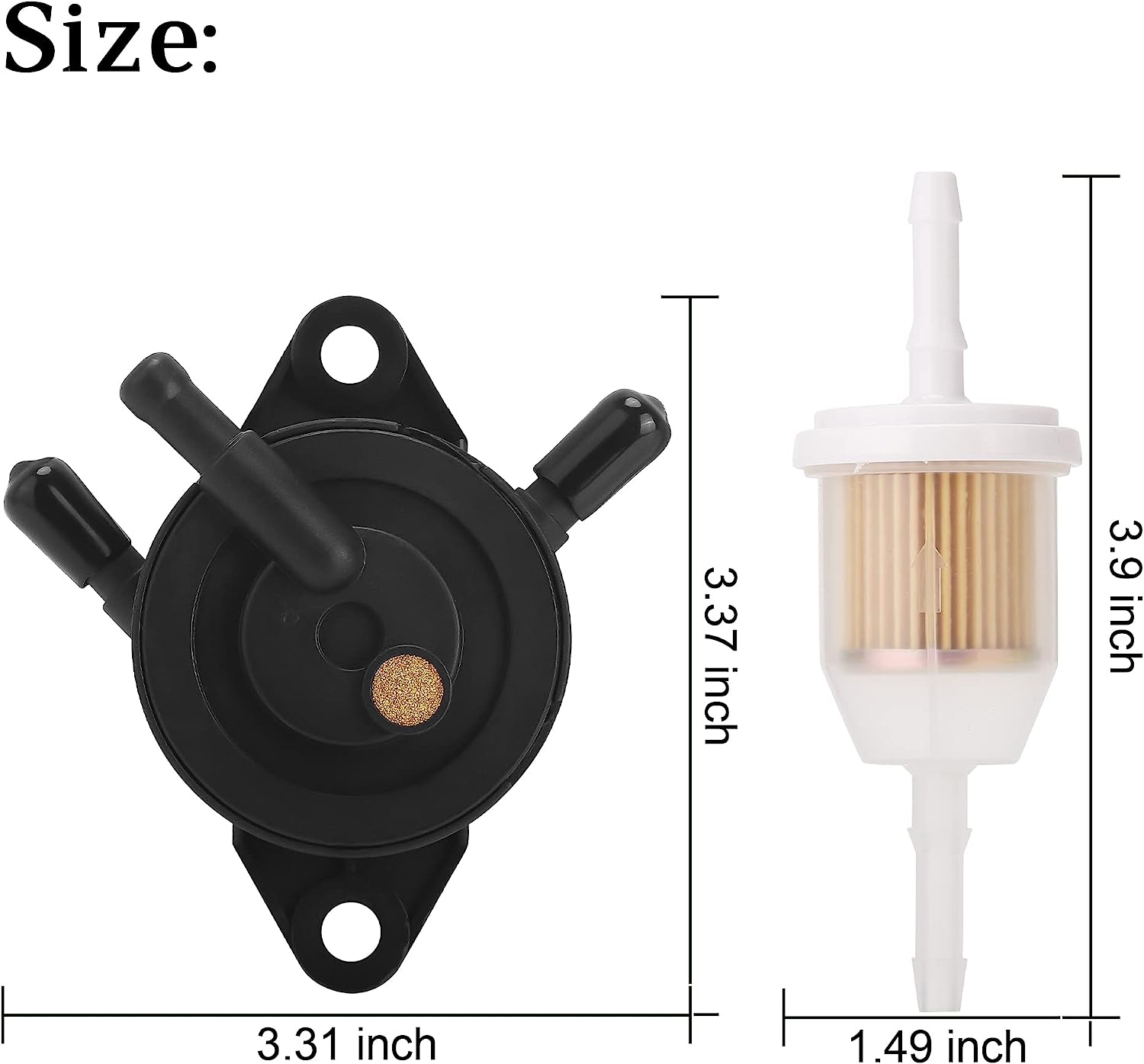 10L0L Golf Cart Fuel Pump Fuel Filter for Yamaha G16 G17 G18 G19 G20 G22 G29 1996-up 4 Cycle
