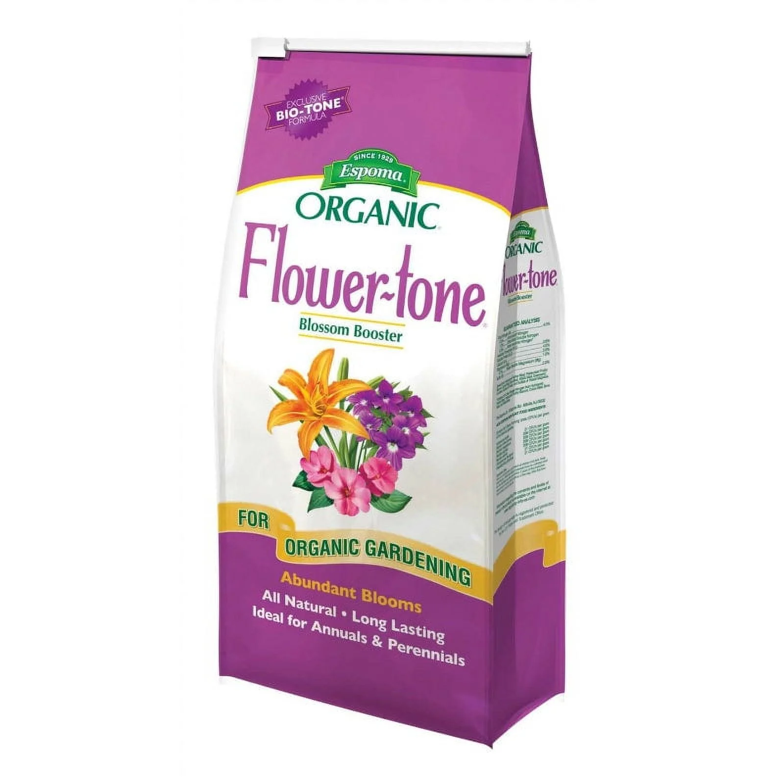 Espoma FT4 Flower-Tone Bloom Booster Organic Premium Flower Food, 3-4-5, 4 Lbs