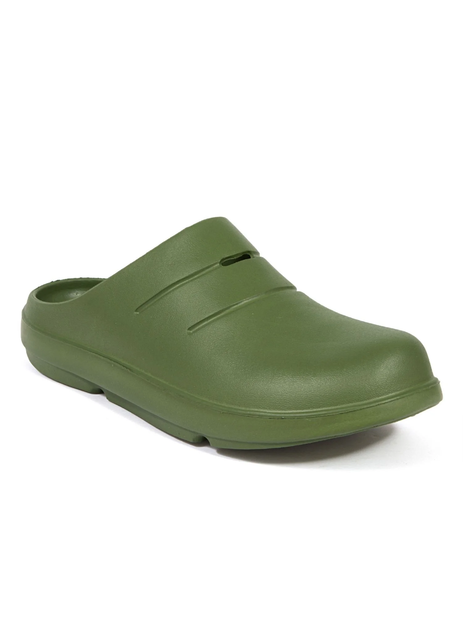 DEER STAGS Mens Green Cut Out Padded Winston Round Toe Slip On Slippers Shoes 12 M