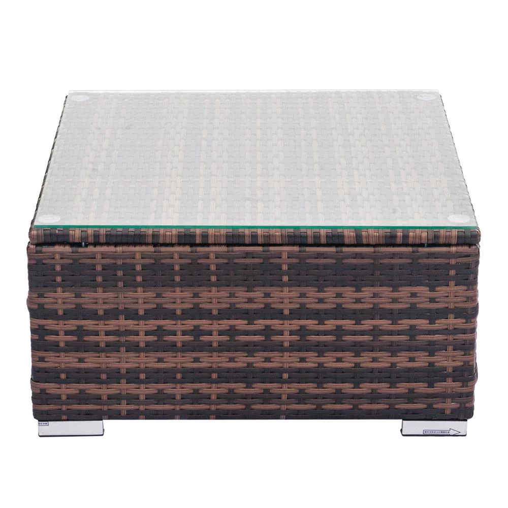 Ktaxon 5 Piece Patio PE Rattan Wicker Iron Frame Sectional Sofa Set Brown