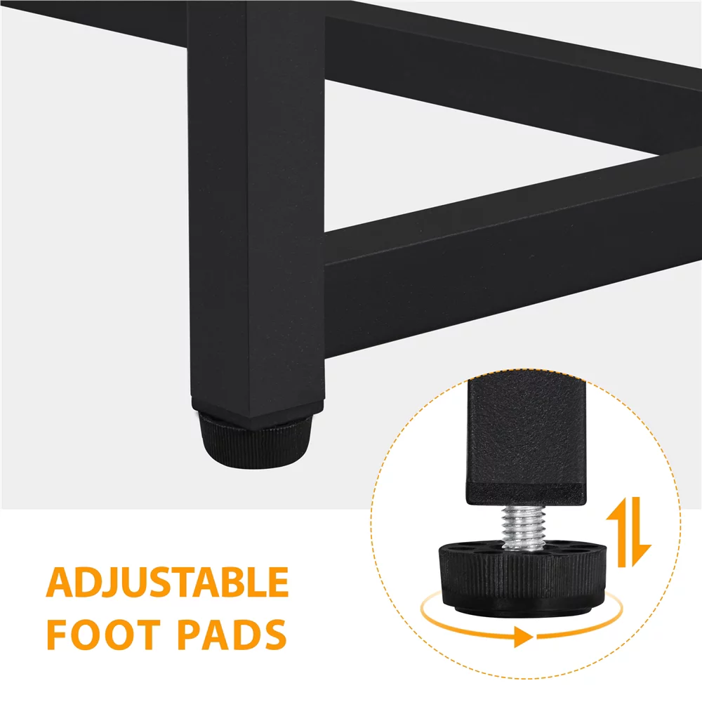 Topeakmart Rectangle Modern Industrial Coffee Table Metal Frame Cocktail Table, Gray