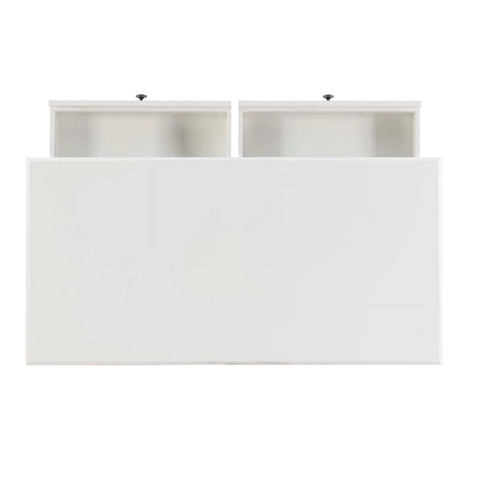 Linon Mavis Wood Coffee Table with 2 Drawers & Bottom Shelf in White