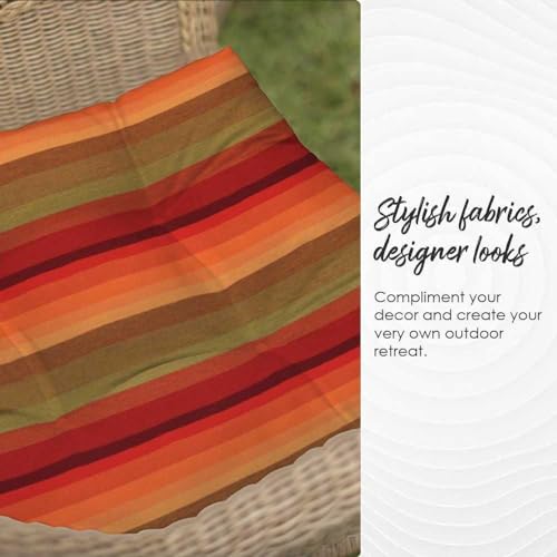 Indoor Outdoor 3 Piece Tufted Wicker Settee and Chair Cushion Set by RSH Décor, All Weather & Fade Resistant Polyester Fabric, 1 Loveseat Cushion 41”x19” & 2 U-Shape Chair Cushion 19”x19”