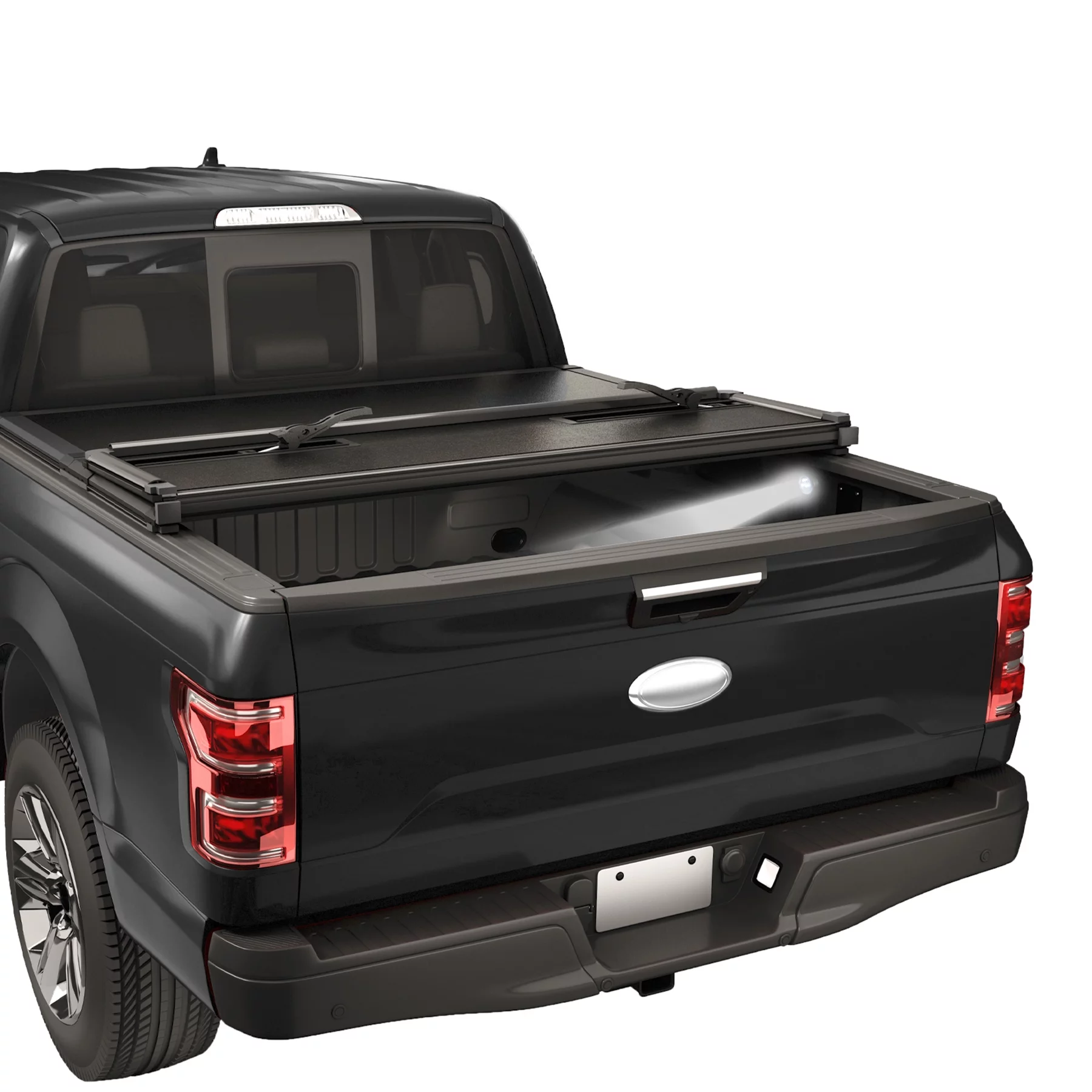 JDMSPEED Hard Tri-Fold Truck Bed Tonneau Cover Compatible with 2004-2014 Ford F-150 2006-2014 Lincoln Mark LT Tonneau Cover 5.5ft (66in) Bed