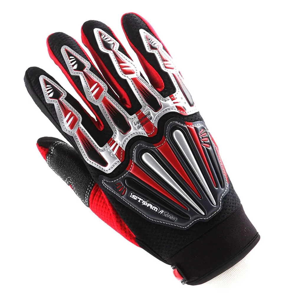 1Storm Youth Kids Motocross Gloves Motorcycle BMX MX ATV Dirt Bike Bicycle Cycling Gloves MXA008Youth Skeleton Red