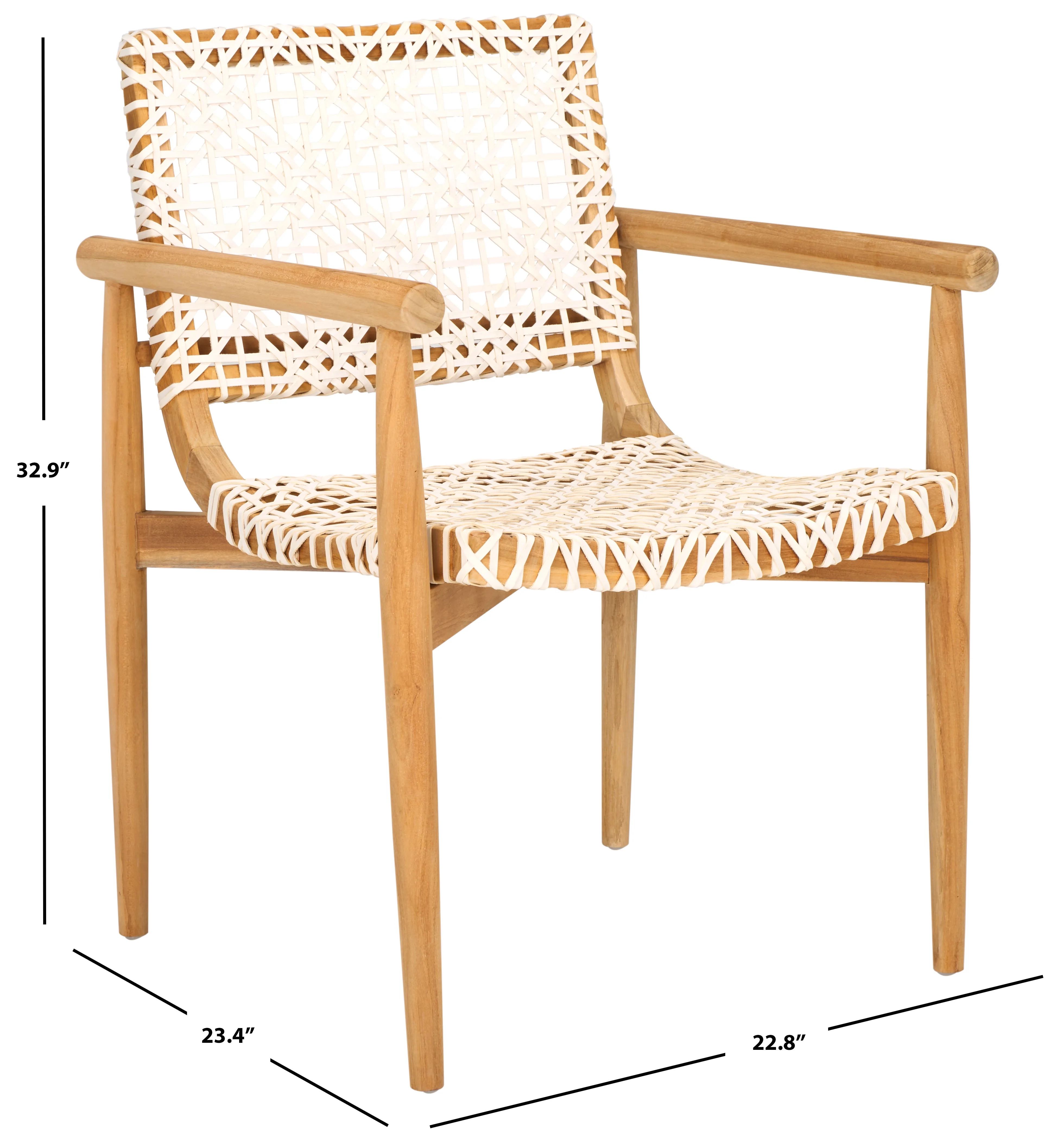 SAFAVIEH Sianna Accent Chairs, Natural/White (22.8 in. W x 23.4 in. D x 32.9 in. H)