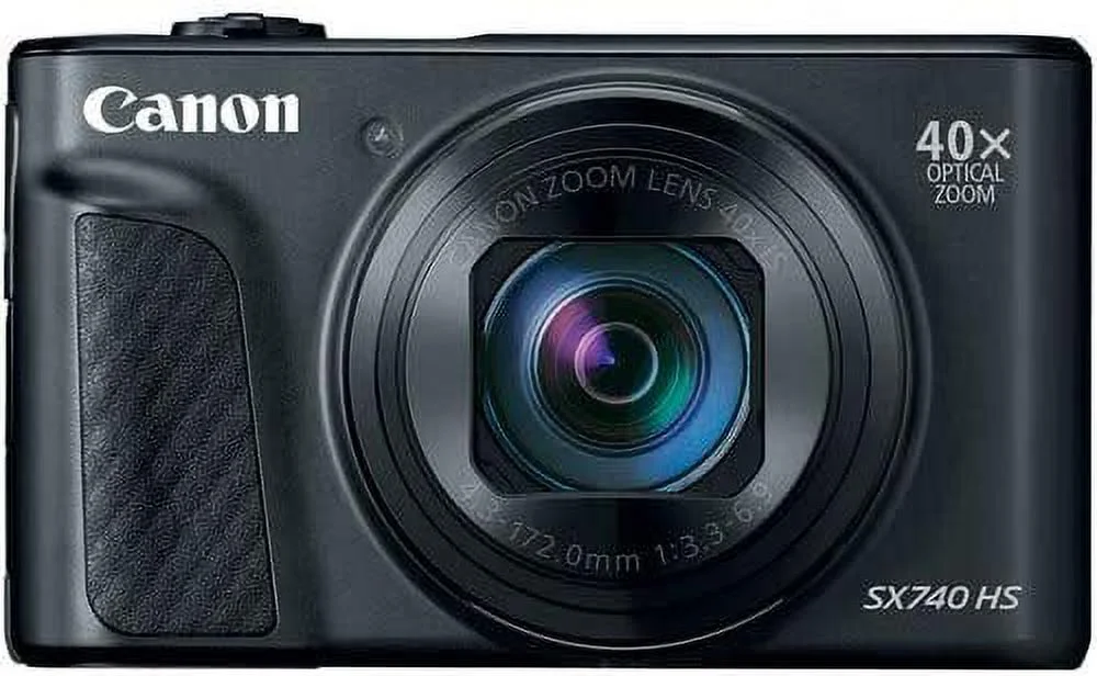 Canon PowerShot SX740 Digital Camera Bundle (Black) with Tripod Hand Grip, 64GB SD Memory, Case and More