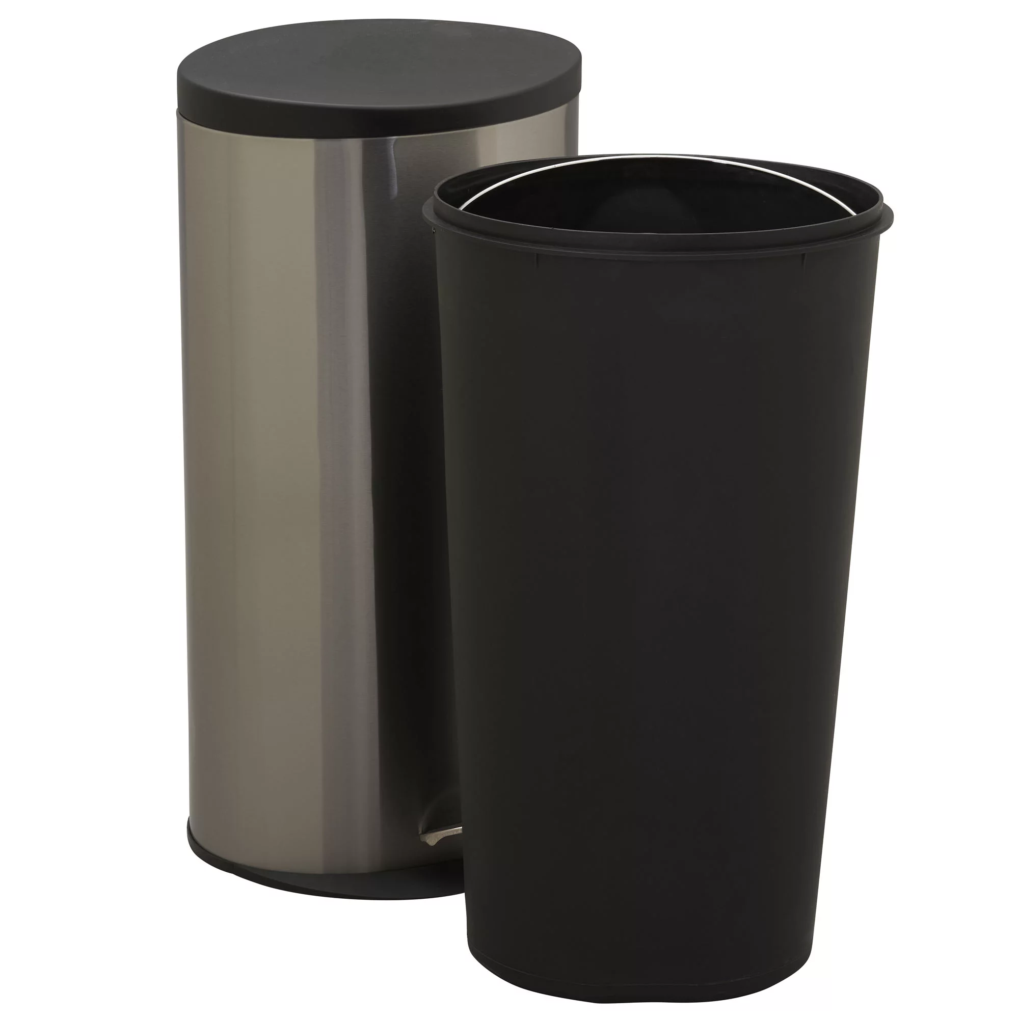 Design Trend 8 gal / 30 L Oval Brushed Stainless Steel Step-on Kitchen Trash Can