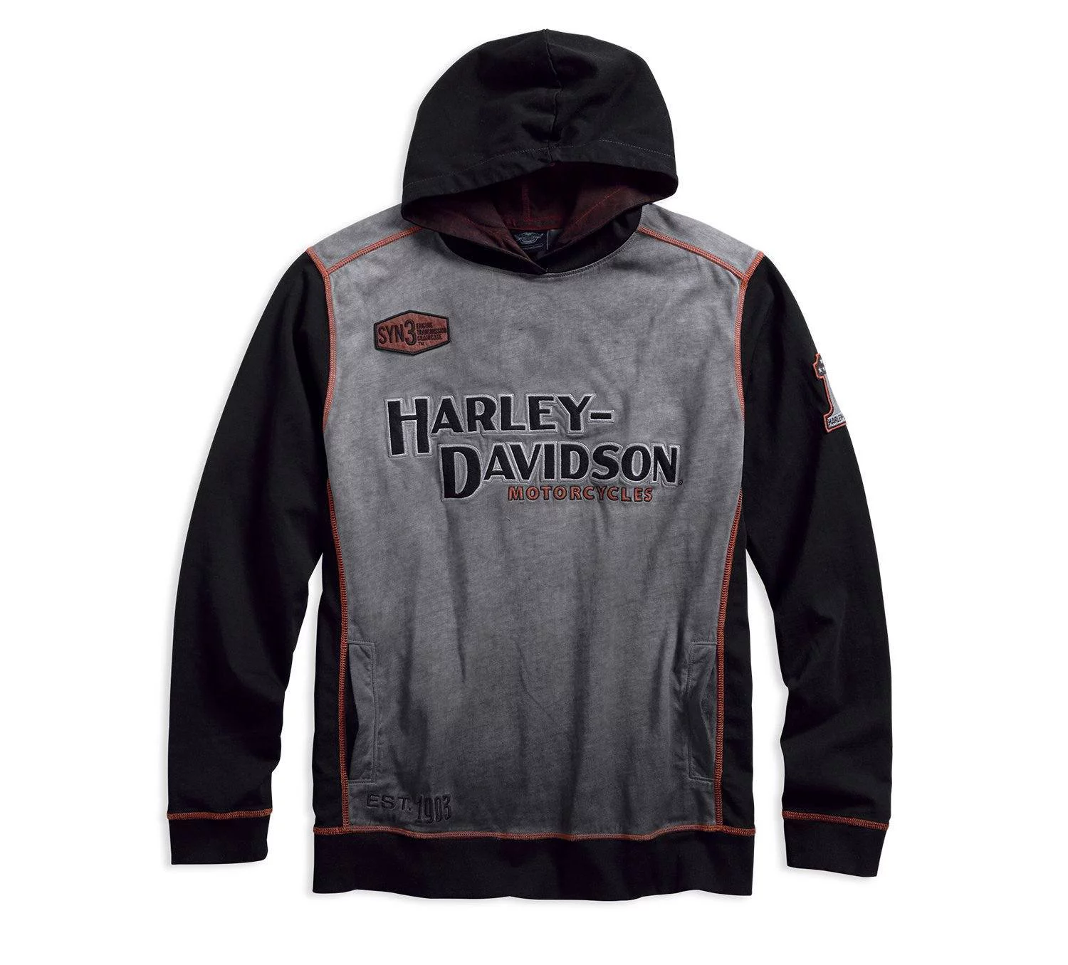 Harley-Davidson Official Men's Iron Block Pullover Hoodie - 99001-17VM