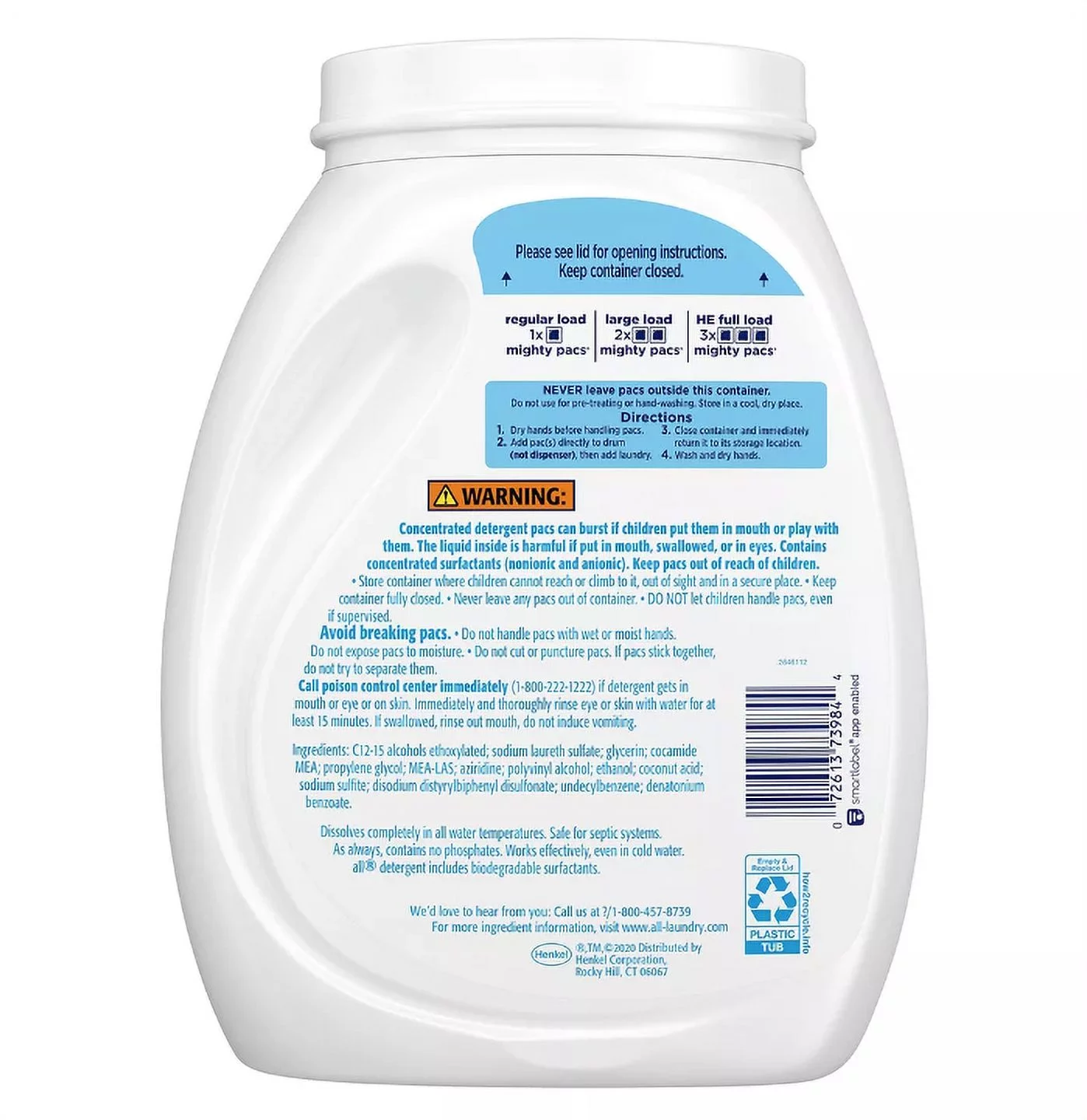 All Free Clear Stainlifters Mighty Pacs Laundry Detergent, 132 Ct.