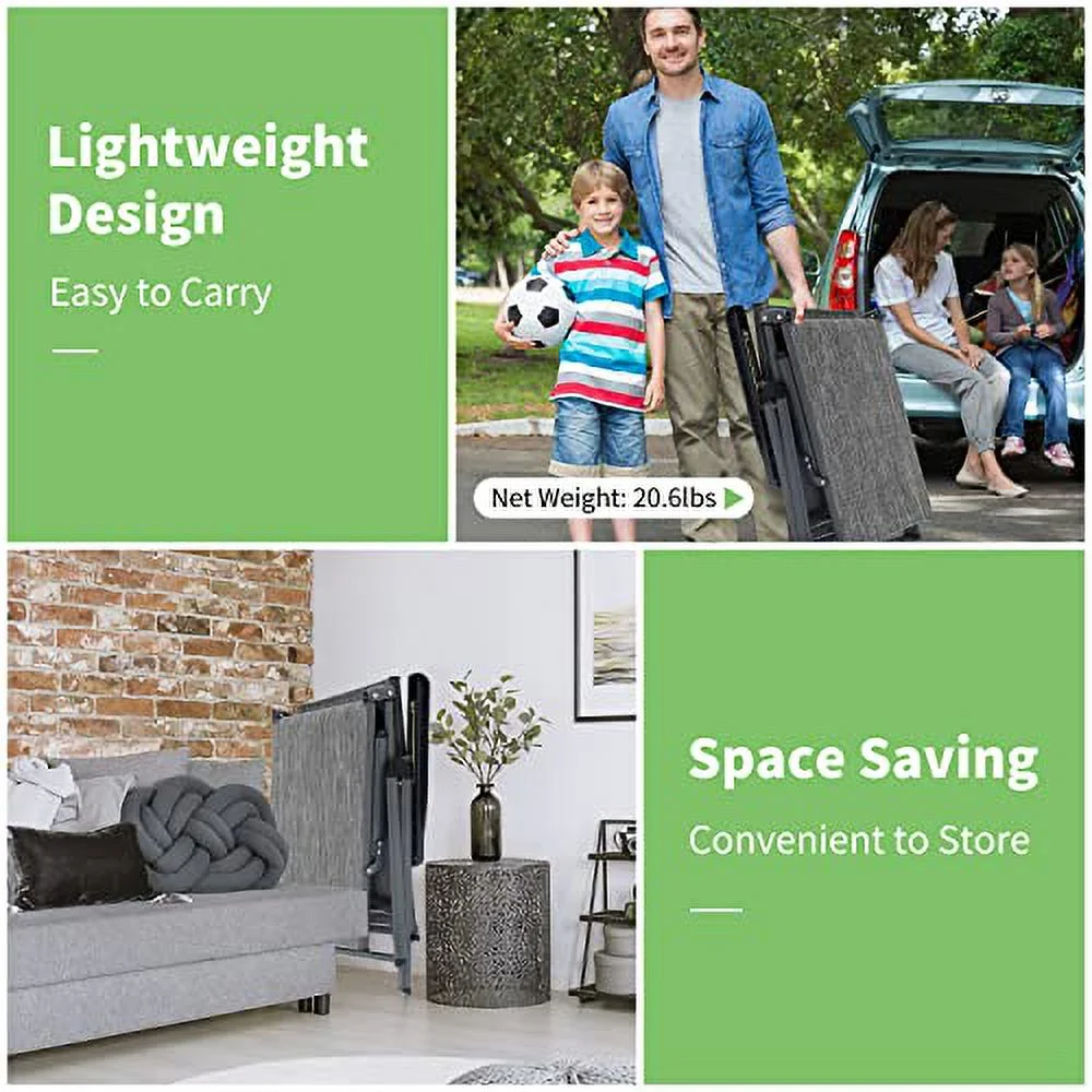 YRLLENSDAN Patio Lounge Chair Outdoor Adjustable 5-Position Recliner Portable Folding Chair for Outside Beach Pool Sunbathing Lawn Lounger Chair Camping Reclining Chair, Gray