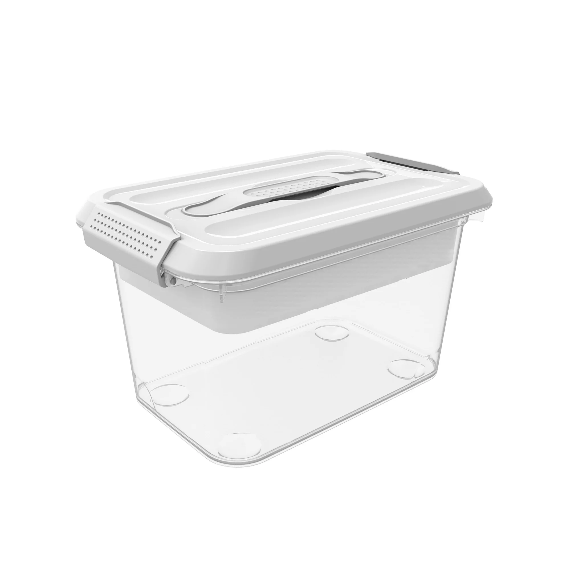 Pen+Gear Latchmate Plastic Storage Box, 6.2 Quart, White, Adult