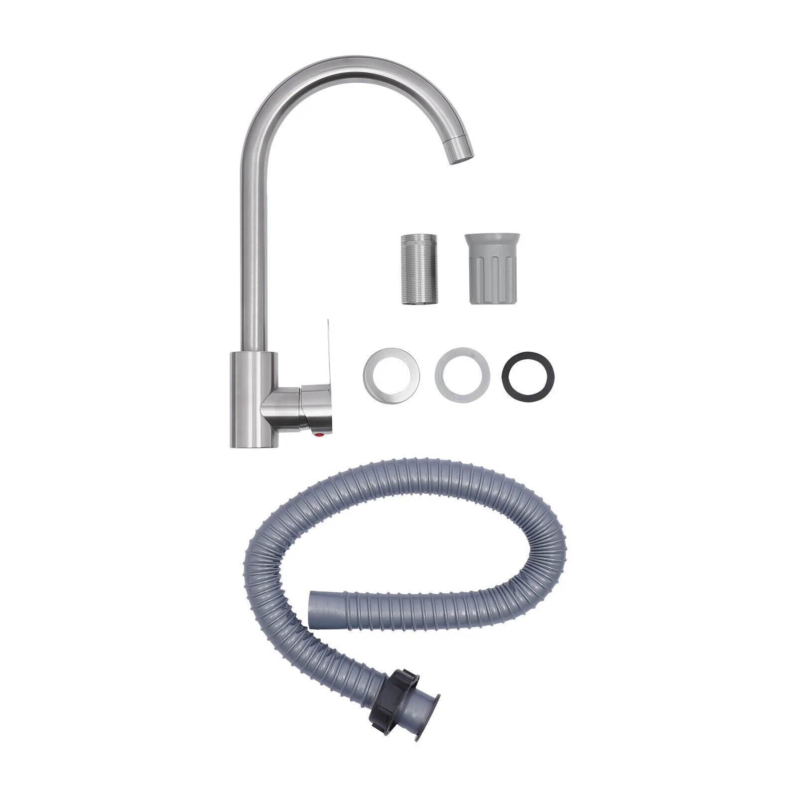 Miumaeov Stainless Steel Commercial Sink with Single Compartment Free Standing Kitchen Prep & Utility Sink With Faucet