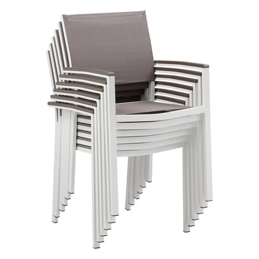 Pangea Home Chester 17-piece Modern Aluminum Patio Sofa Set in White/Gray