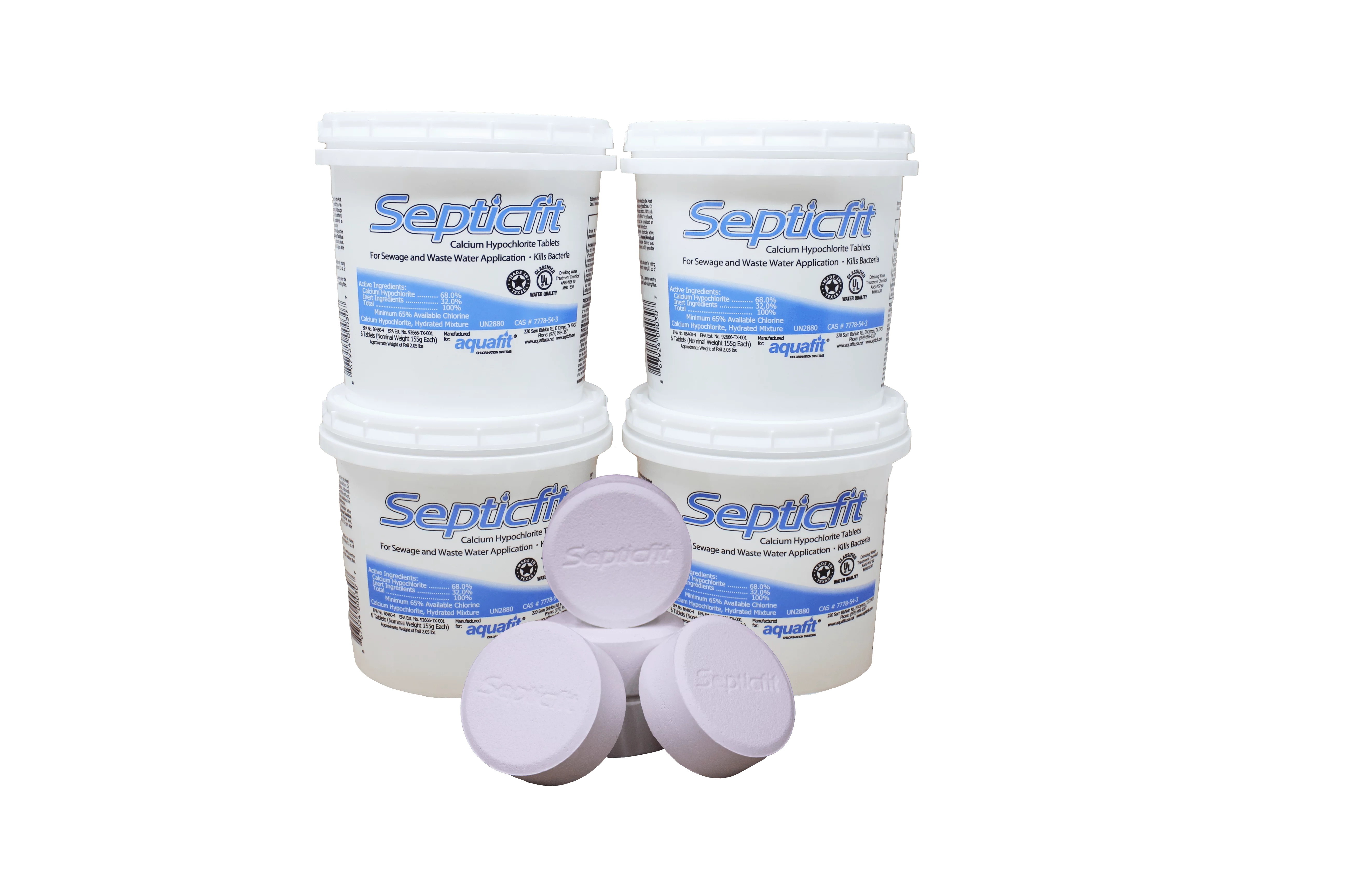 Septicfit Septic Chlorine Tablet - 4 Pail Value Pack - 6 Tablet Pails - 8.2 lbs NOT for USE in Swimming Pools