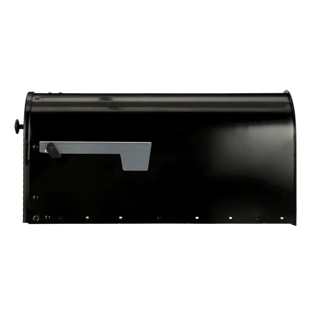 Architectural Mailboxes Edwards Large, Steel, Post Mount Mailbox, Black, Model #EM160BAM