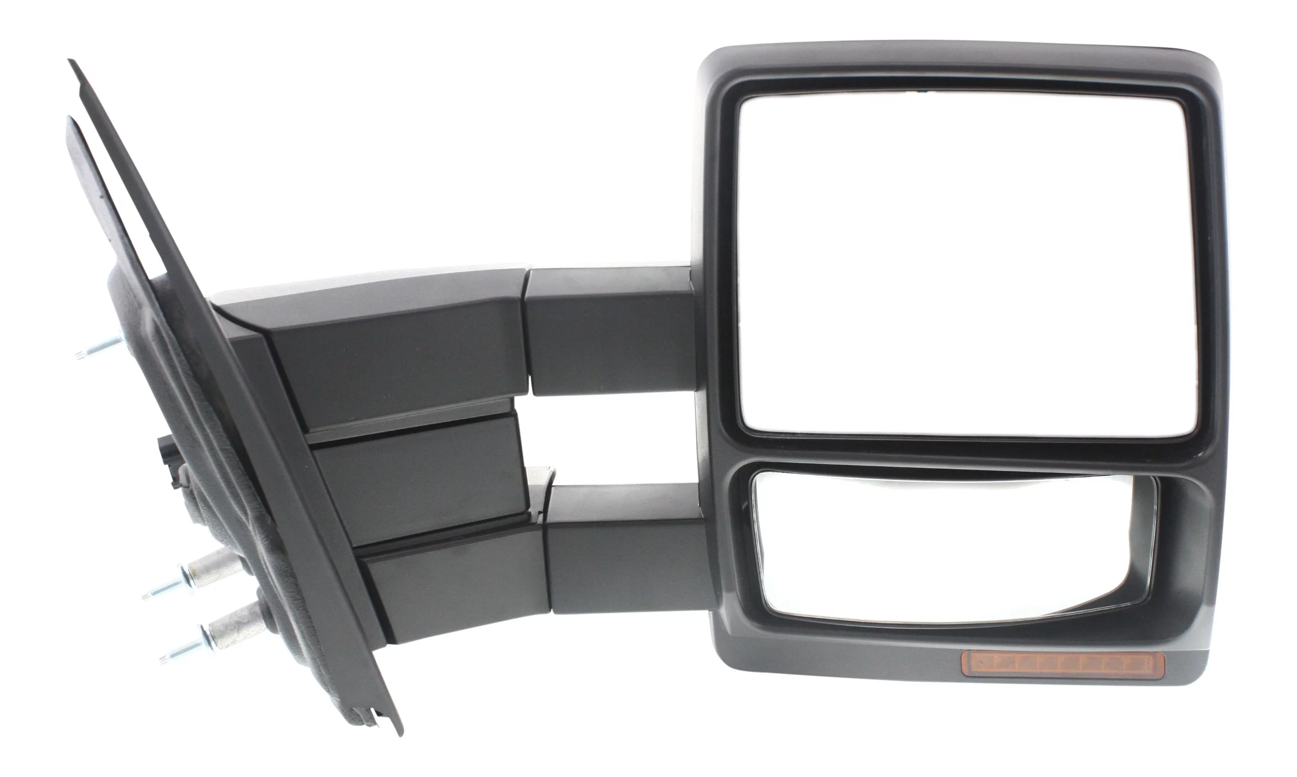 MIRROR Compatible For 2007-2014 Ford F-150 Right Passenger Towing Heated Power Glass In-housing Signal Light Textured Black