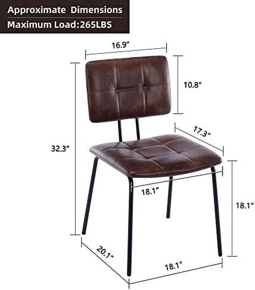 TJUNBOLIFE Duhome PU Leather Dining Chairs   Breathable Faux Leather Upholstered Kitchen Chairs with Backrest Suitable for Dining Room Kitchen Counter Island   YellowishBrown