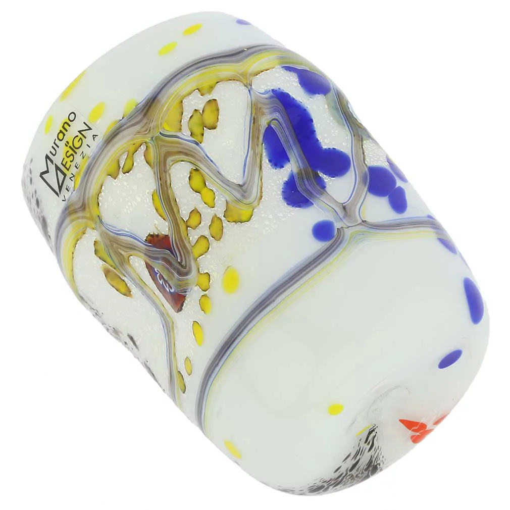 GlassOfVenice Murano Glass Modern Art Tumbler - White