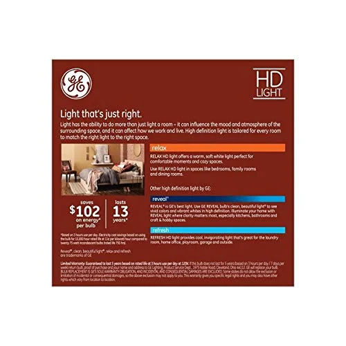 GE Relax 2-Pack 75 W Equivalent Dimmable Warm White A21 LED Light Fixture Light Bulbs 46322