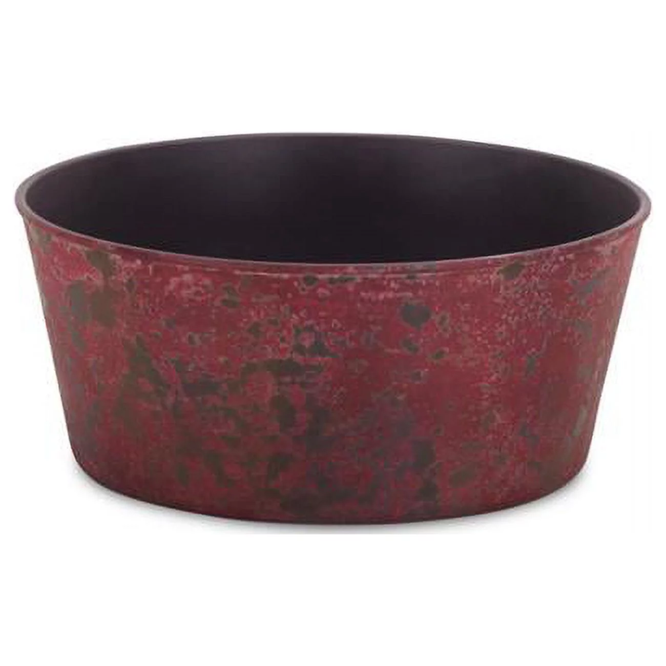 Cheungs PP-113RR 9.5 in. Round Planter with A Tapered Body - Rustic Red