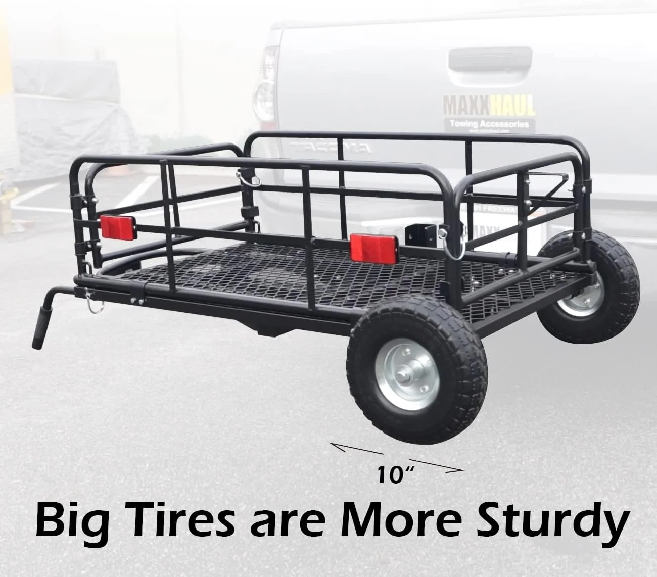 YANPO 50243 Foldable Hitch N Roll Cargo Carrier Cart With Quick Detachable Basket Rack With 10 inch Flat Free Tires for Home Camp Travel Ranch SUV Up to 400 lb. Capacity