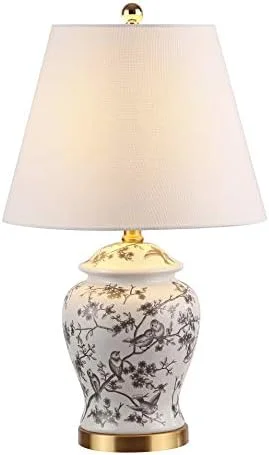 WTYNKAE EYL3005A-SET2 Brussels 22" Chinoiserie Table Lamp for Reading Room  Living Room  Office  Bedroom  Classic  Cottage  Traditional  Blue/White ()