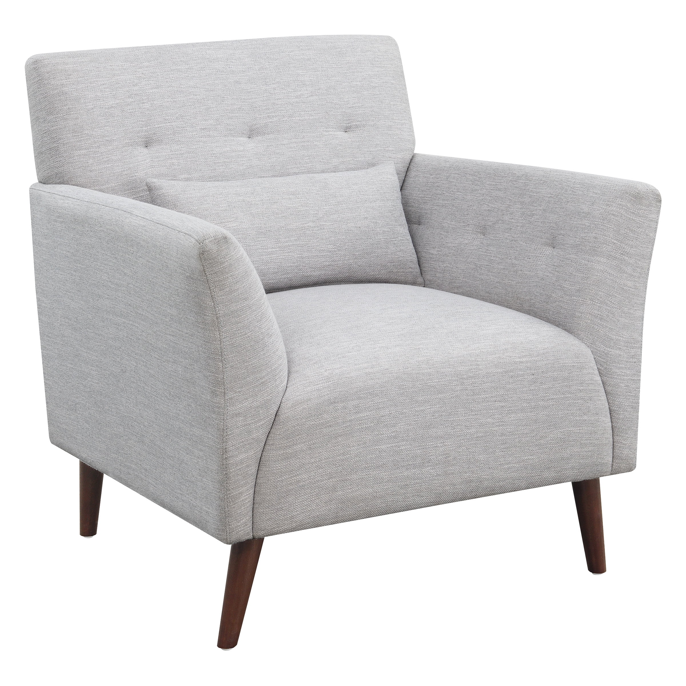 OSP Home Furnishings Phillip Accent Chair in Fog Fabric w/ Medium Espresso Wood Legs