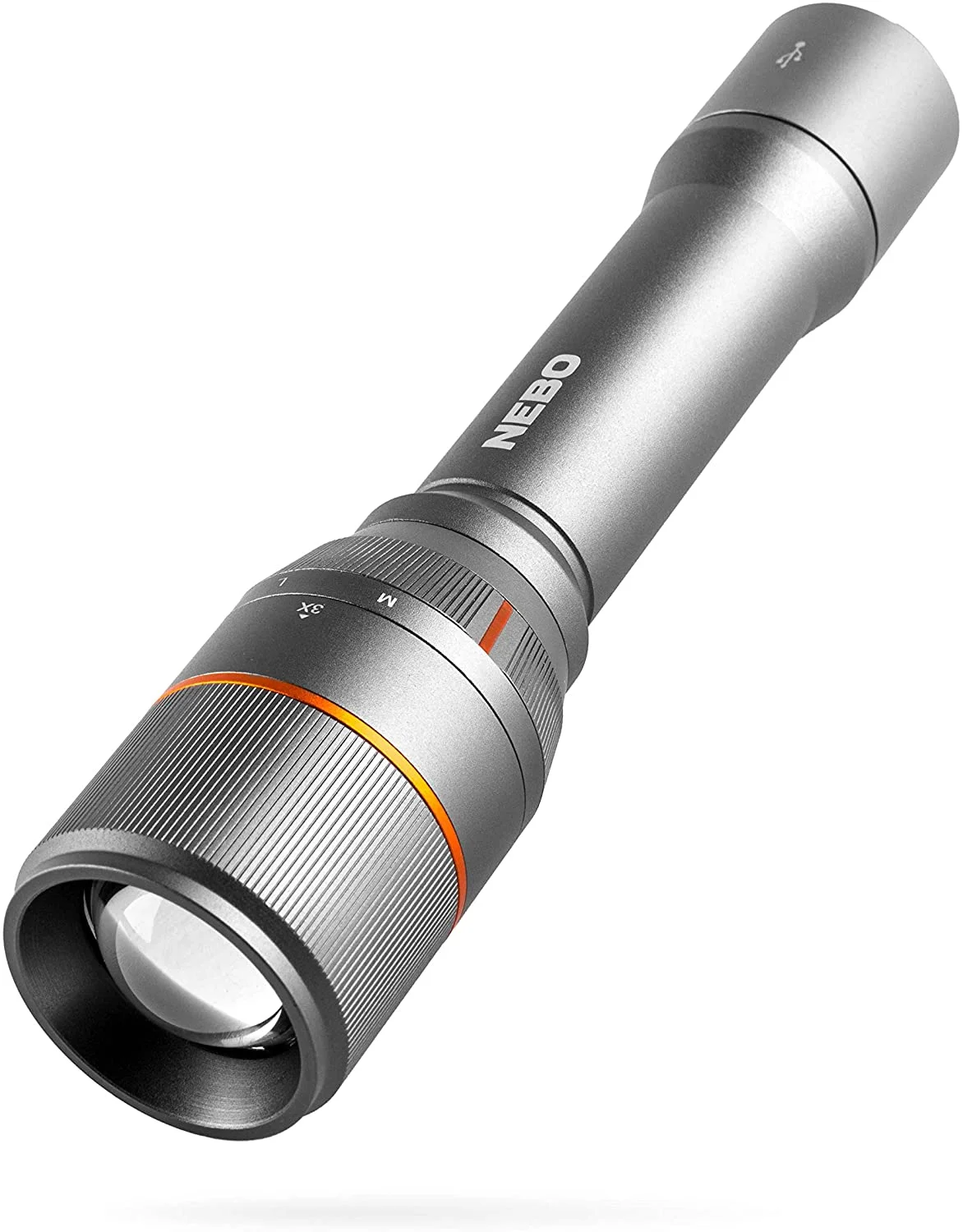 NEBO Davinci 3500 | Rechargeable 3500 Lumen Handheld Flashlight with Power Bank , Black