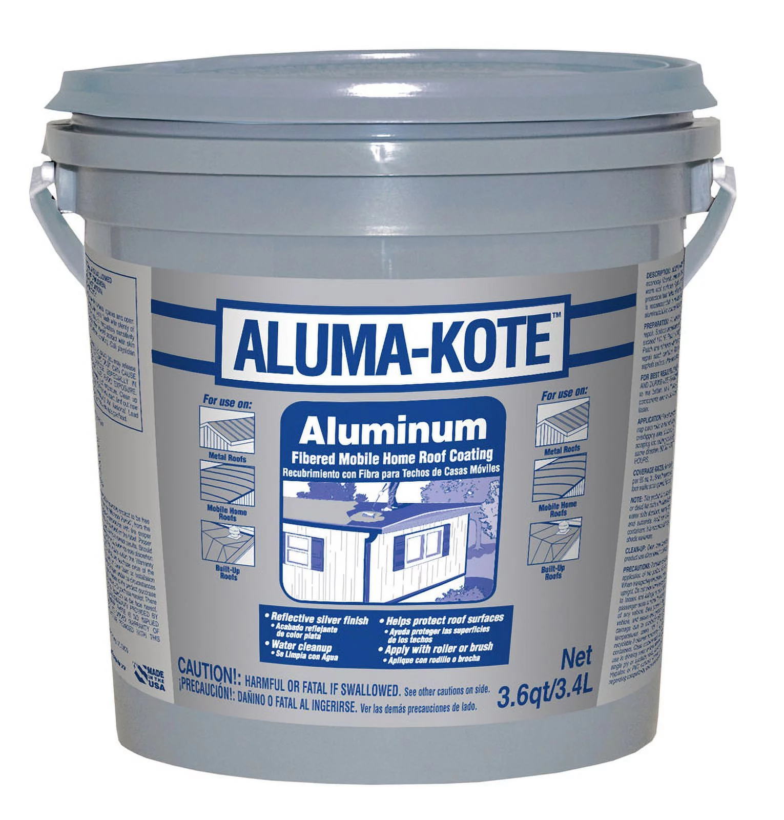 Gardner Aluma-Kote Gloss Silver Fibered Aluminum Roof Coating 1 gal