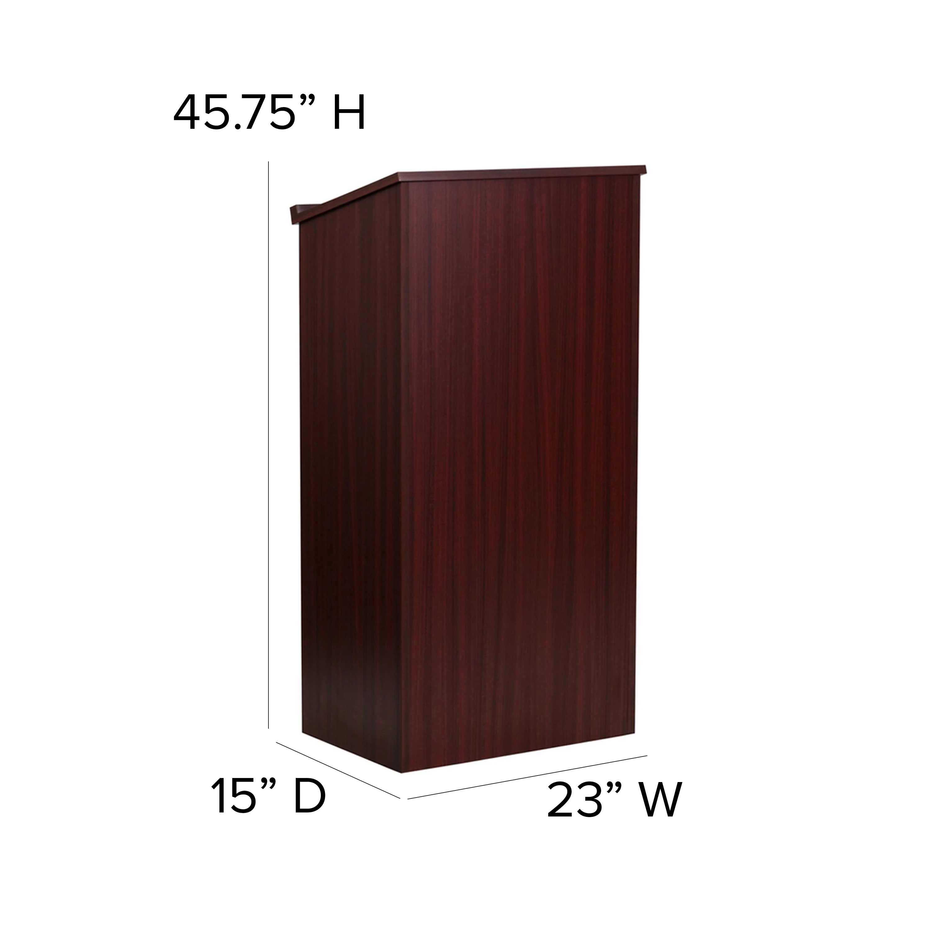 BizChair Stand-Up Wood Lectern in Mahogany