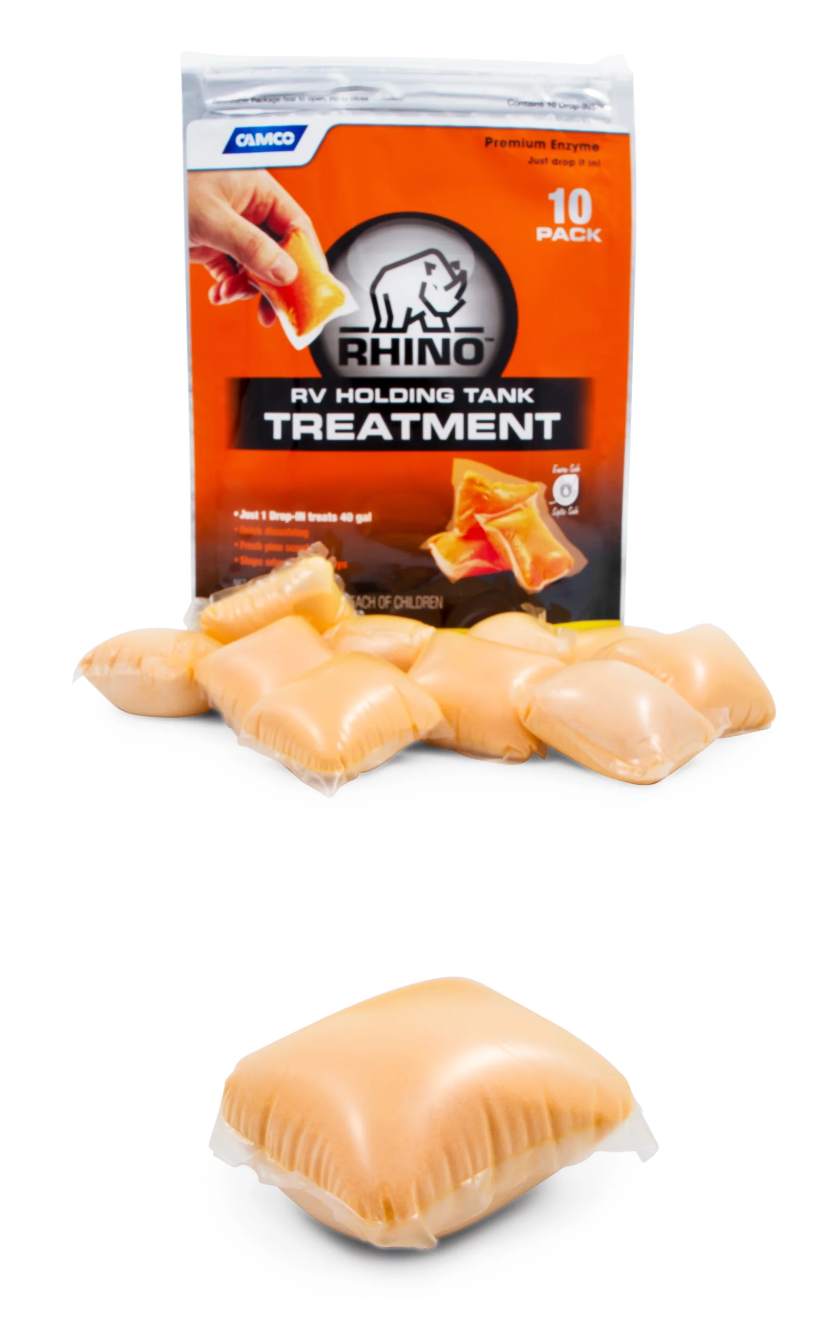 Camco 41519 Rhino Drop-Ins Rv Holding Tank Treatment, 10 Pack