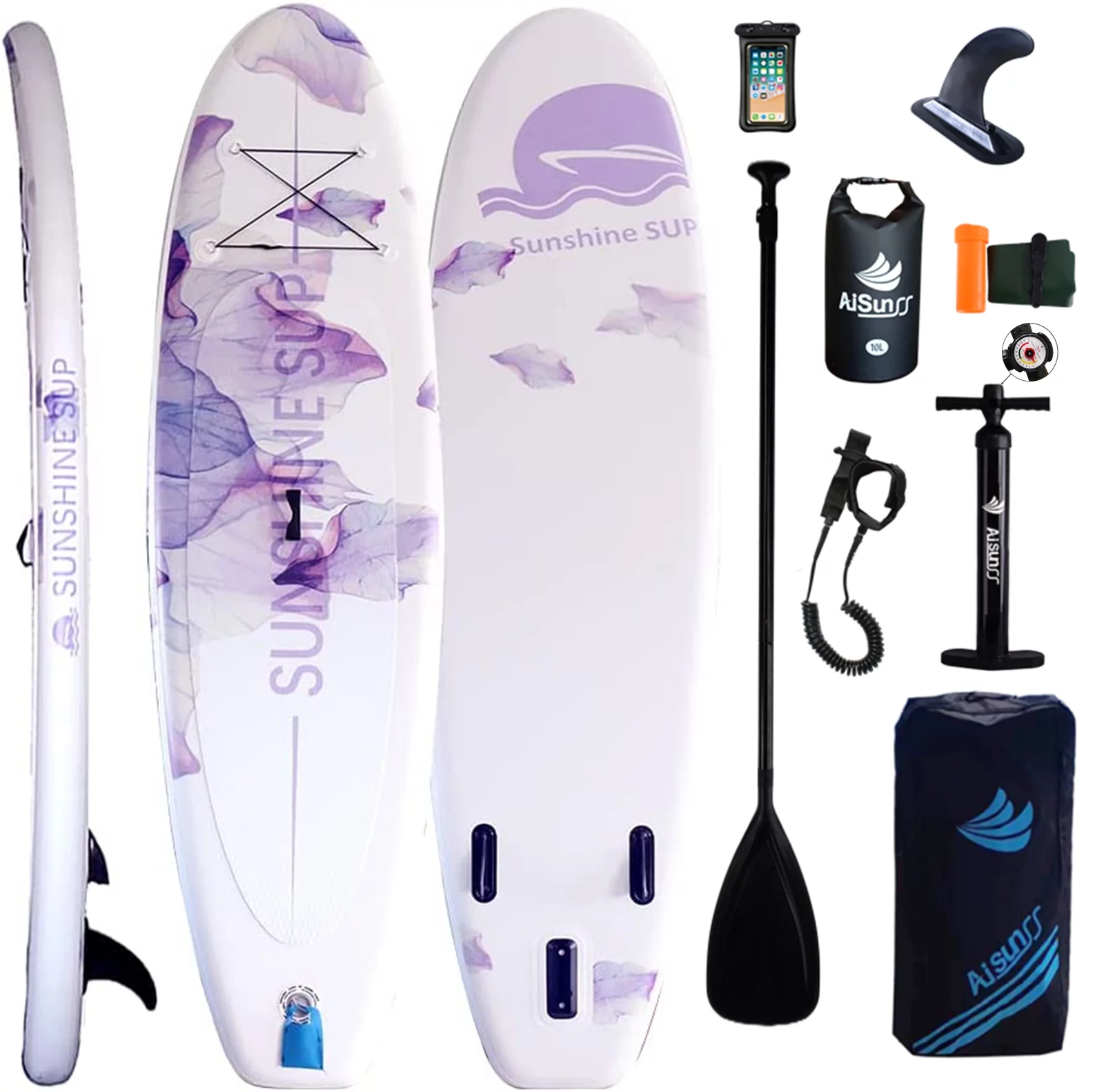 AISUNSS Inflatable Stand up Paddle Board 10.6Ft Isup with Premium SUP Accessories