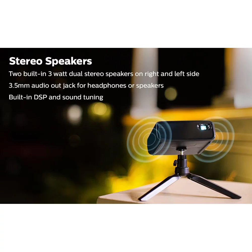 Philips PicoPix Micro 2, Pico Projector, LED DLP, 5h Battery Life, HDMI, USB-C - (Open Box)