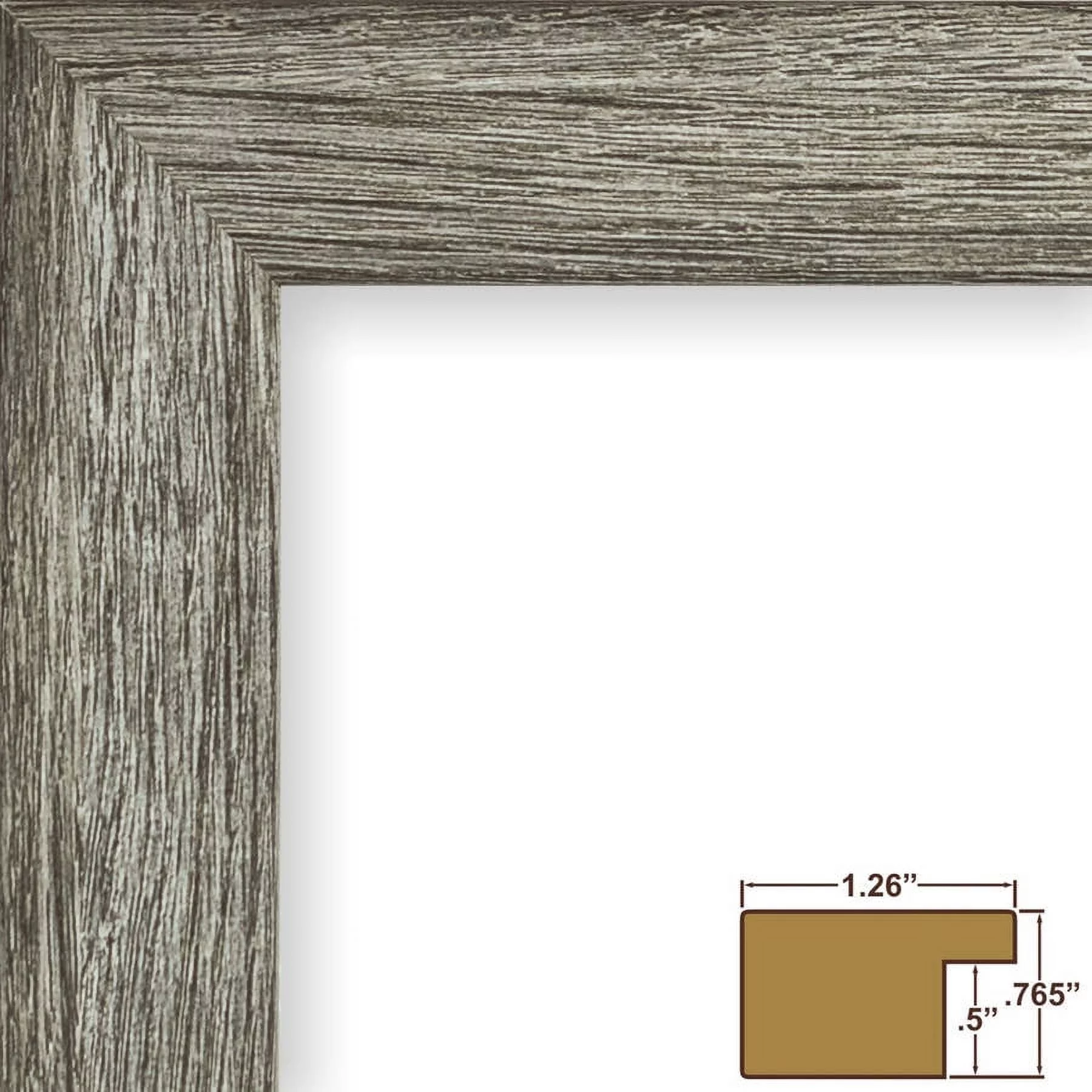 Craig Frames Bauhaus 125, 16 x 22 Inch Picture Frame, Rustic Gray Barnwood