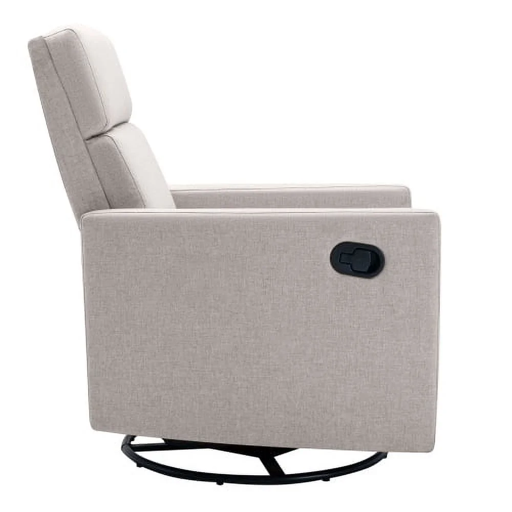 ZJbiubiuHome Modern Upholstered Rocker Nursery Chair Plush Seating Glider Swivel Recliner Chair  Beige
