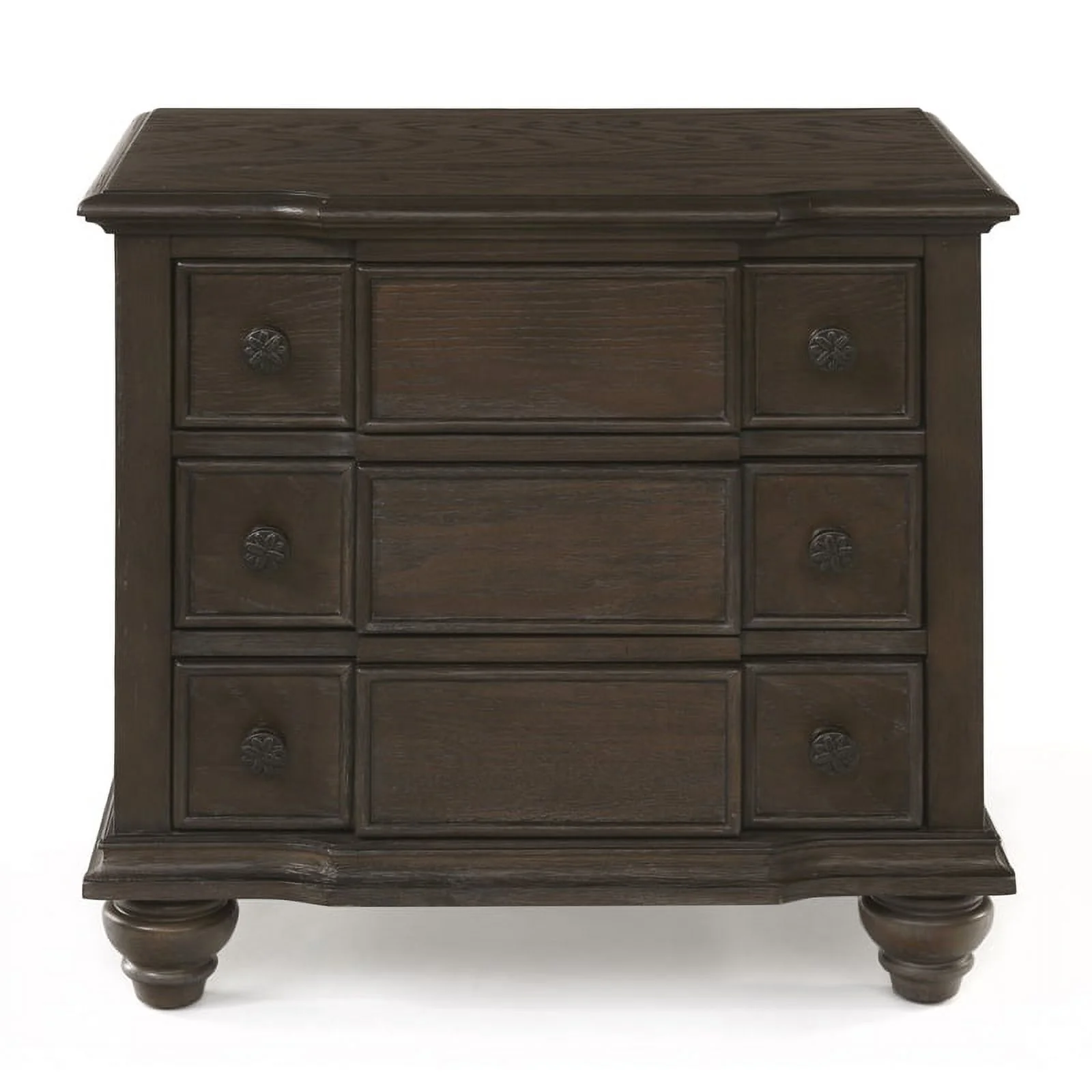 Home Square 3-Piece Set with Queen Panel Bed and 2 Wooden Nightstands