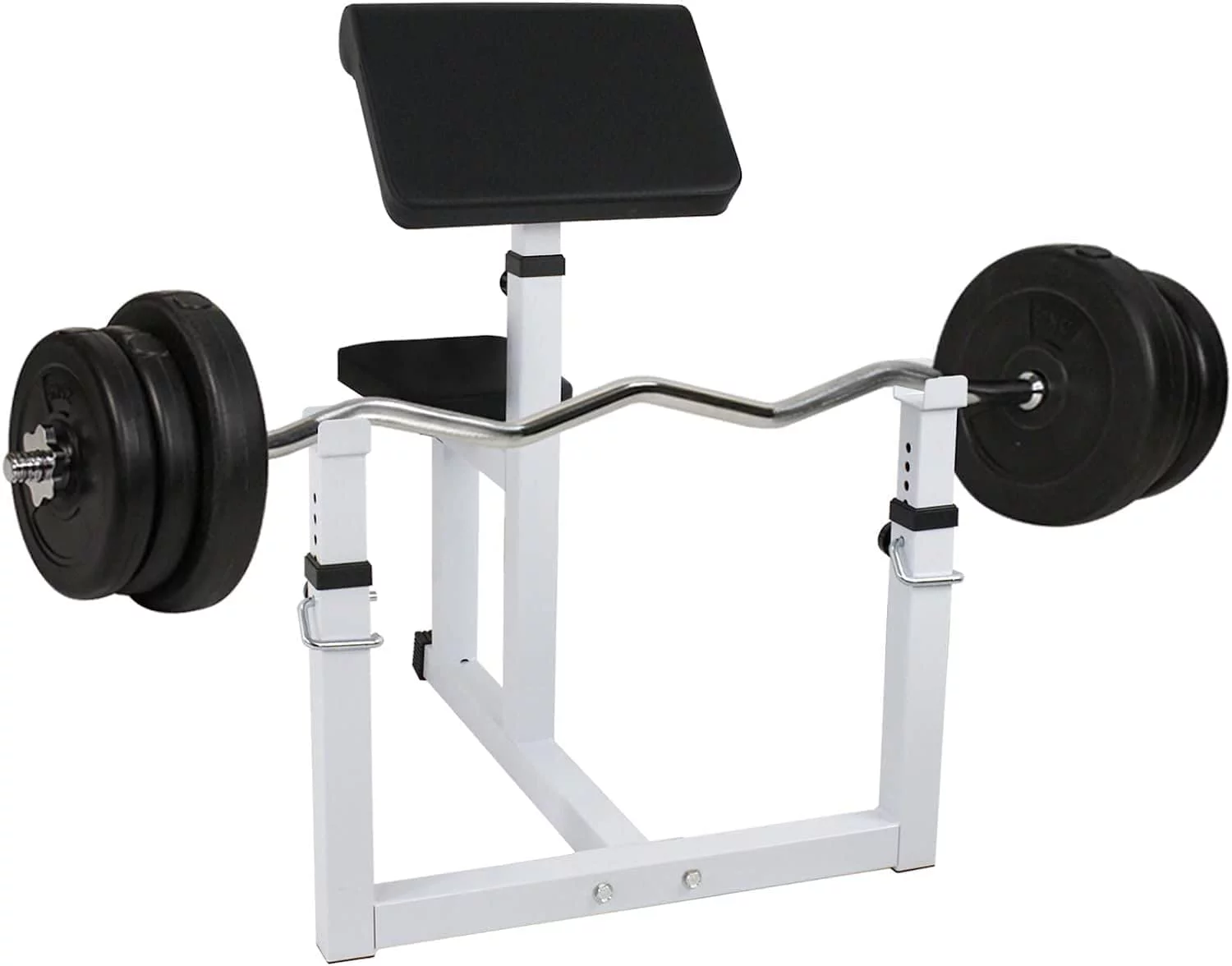 Height Preacher Curl Weight Bench Bicep Strengh Bench Seated Strenghthen Training Arm Isolated Exercise Workout Barbell Dumbell Biceps Station for Home Gym