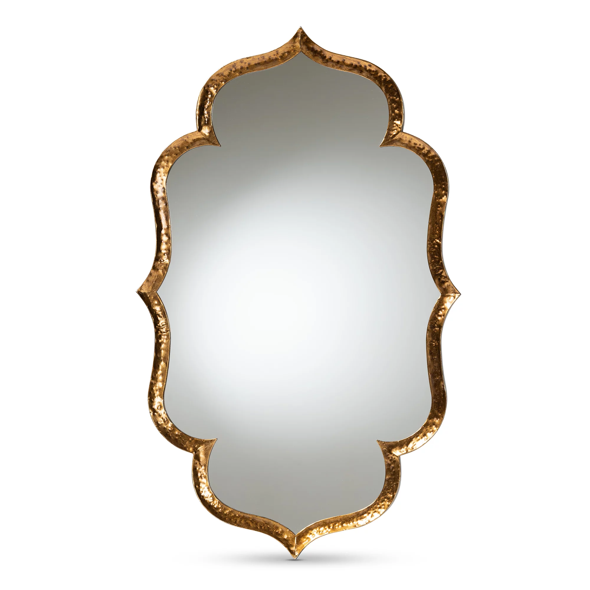 Baxton Studio Arabeth Modern and Contemporary Gold Finished Metal Accent Wall Mirror