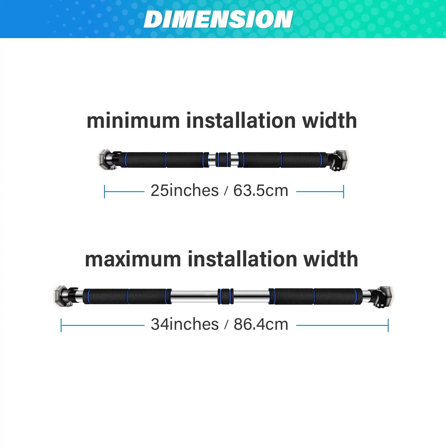 HealSmart Heavy Duty Doorway Pull up & Chin up Bar, Length Range from 25
