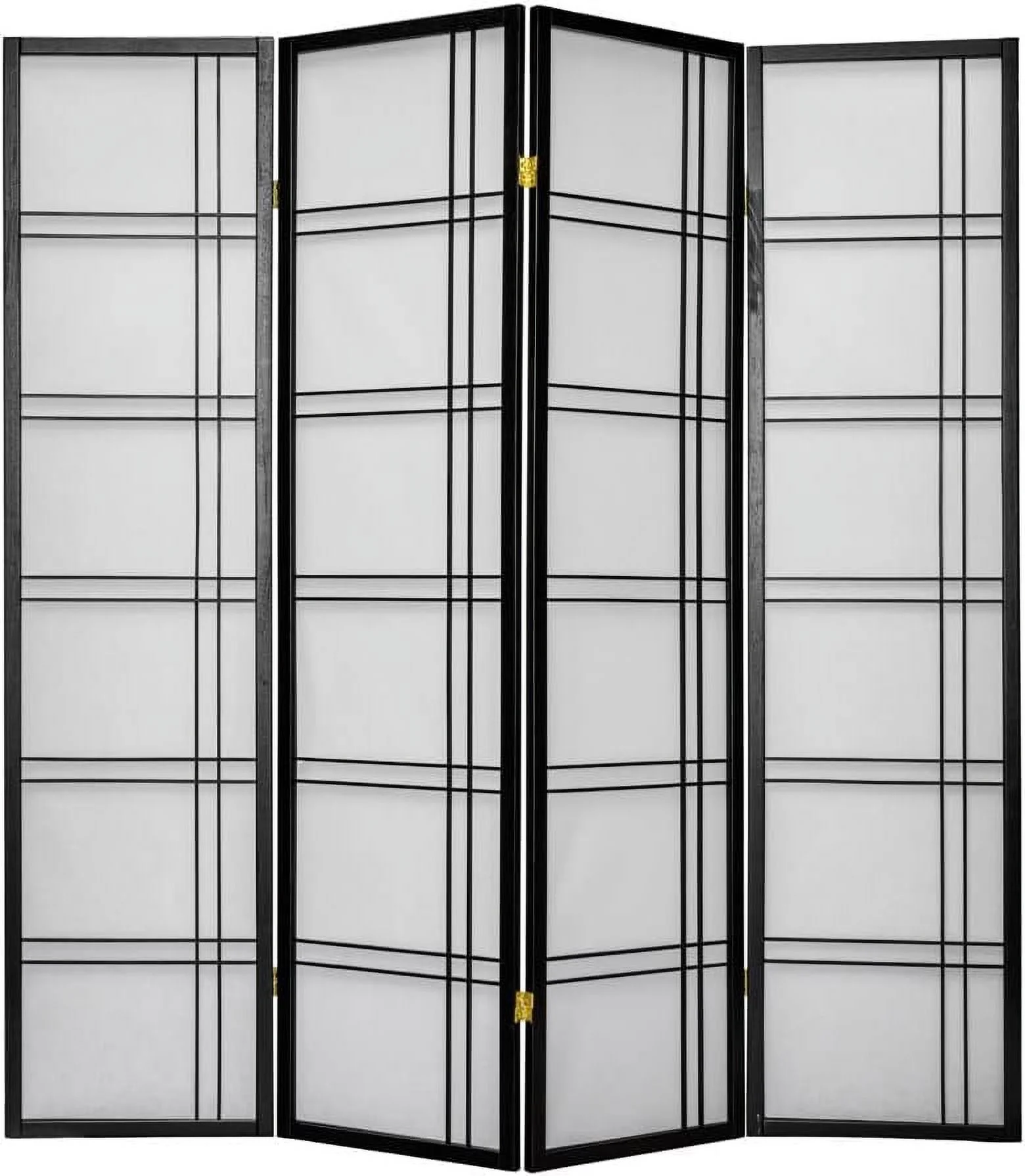 4 Panels Room Screen Divider Black 71