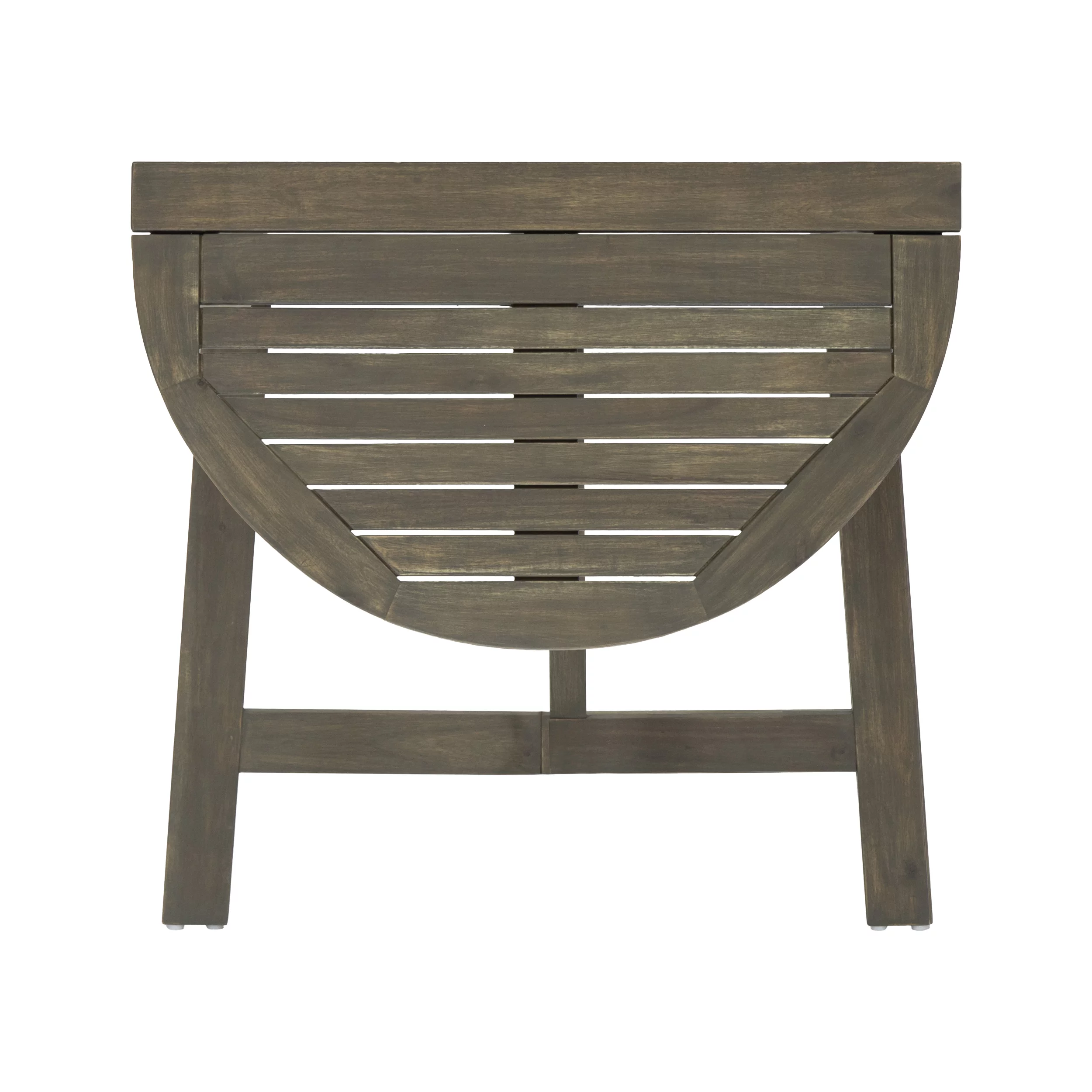 Noble House Meadow 3 Piece Half-Round Wooden Patio Bar Set in Gray