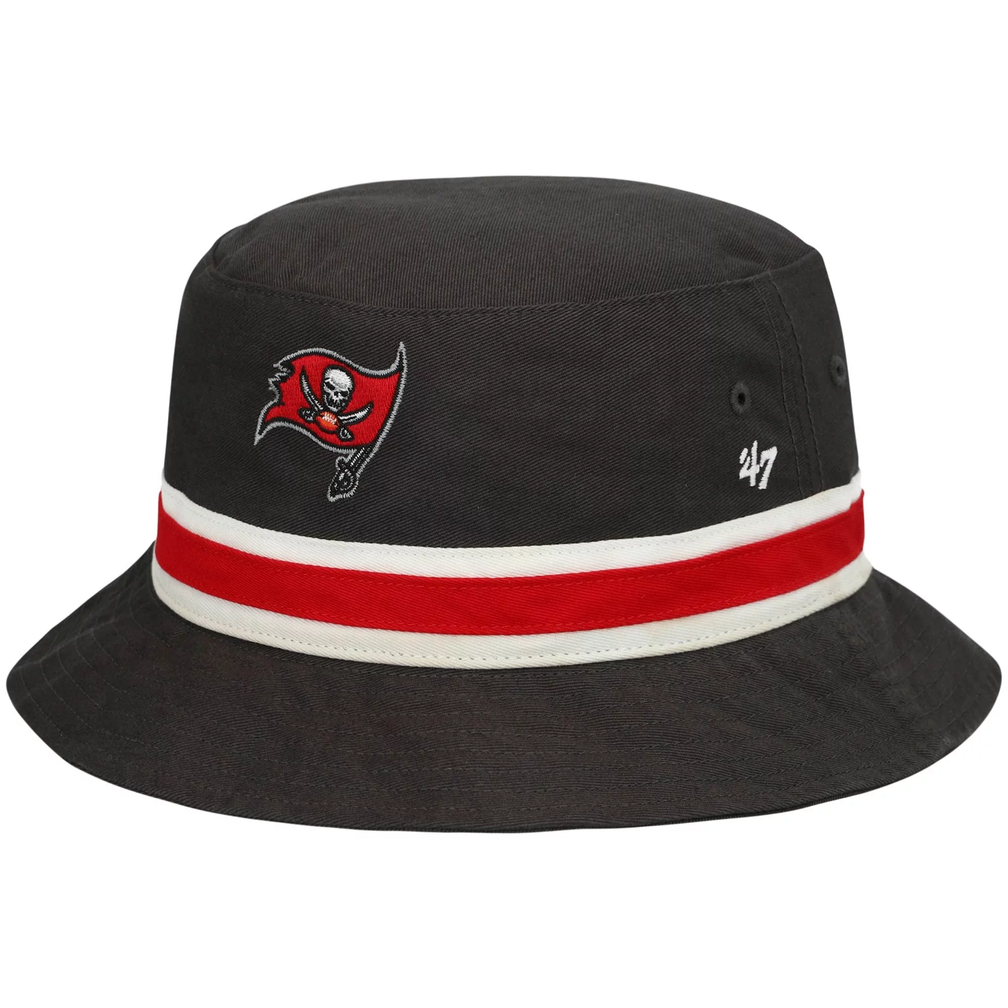 Men's '47 Graphite Tampa Bay Buccaneers Striped Bucket Hat - OSFA