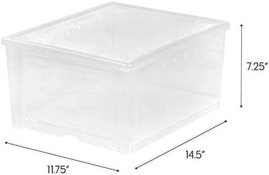 CKGRESG 6 Pack Super Wide Front Entry Stackable Shoe Box