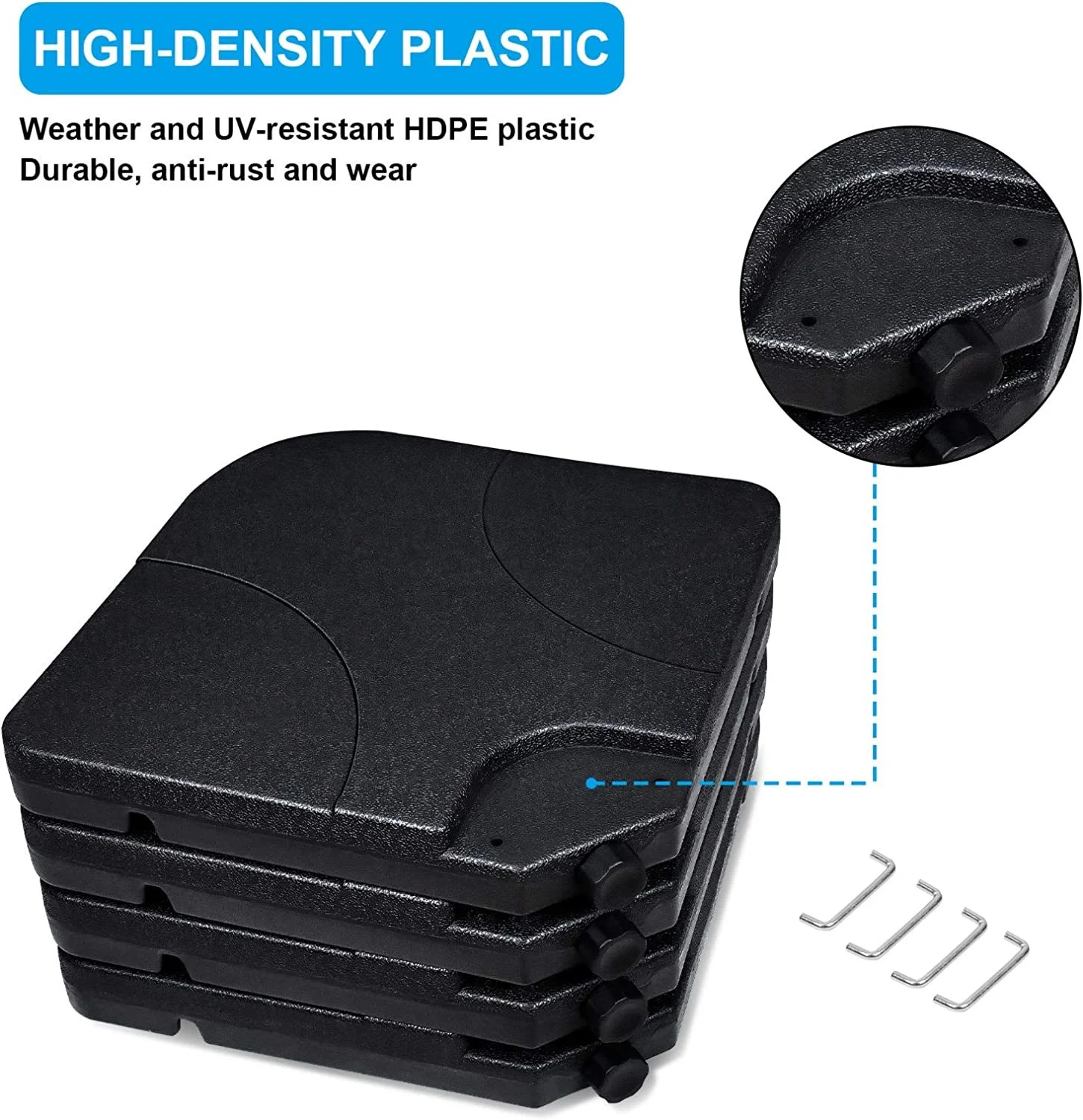 Heavy-Duty Cantilever Offset Umbrella Stand Weight Set - 4pcs - 20.28 - Secure your umbrella with style and ease!