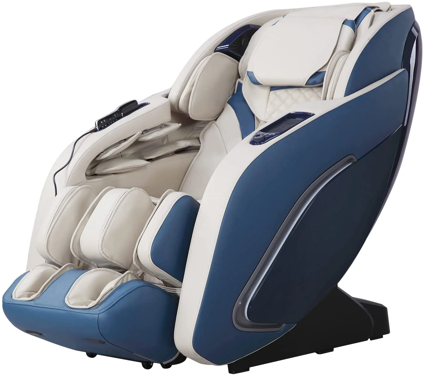 BestMassage Zero Gravity Full Body Massage Chair with Built-In Heat Therapy Foot Roller ,Smart Voice Controller,Bluetooth Speaker,Blue