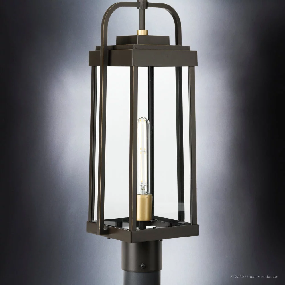 Luxury Transitional Post Light, 21.375H x 8.25W, with Modern Style, Olde Bronze, UHP1342 by Urban Ambiance
