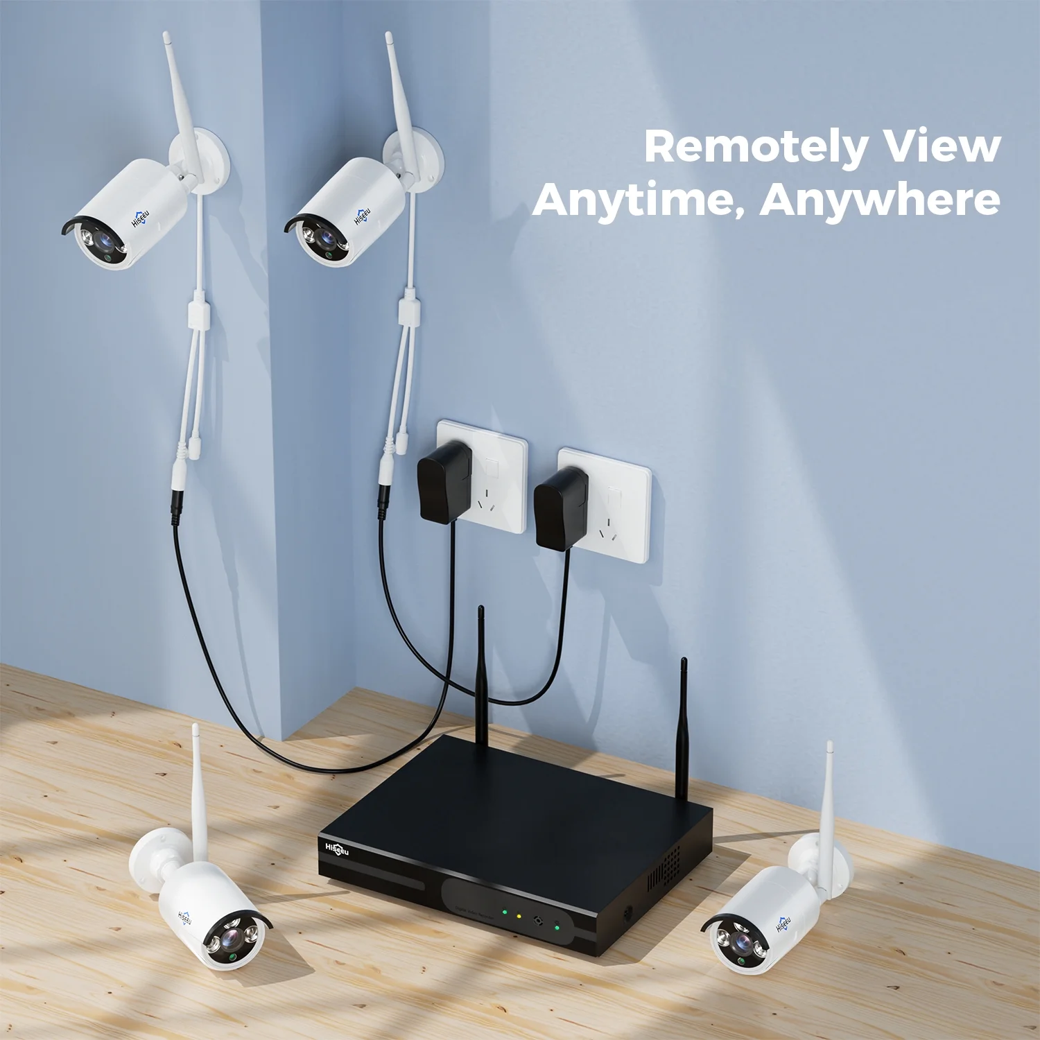 Hiseeu 2K Outdoor Wireless Rechargeable Battery Powered Camera, PIR Motion Detection, Two Way Audio